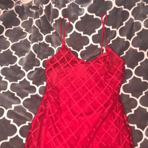 Red mini dress